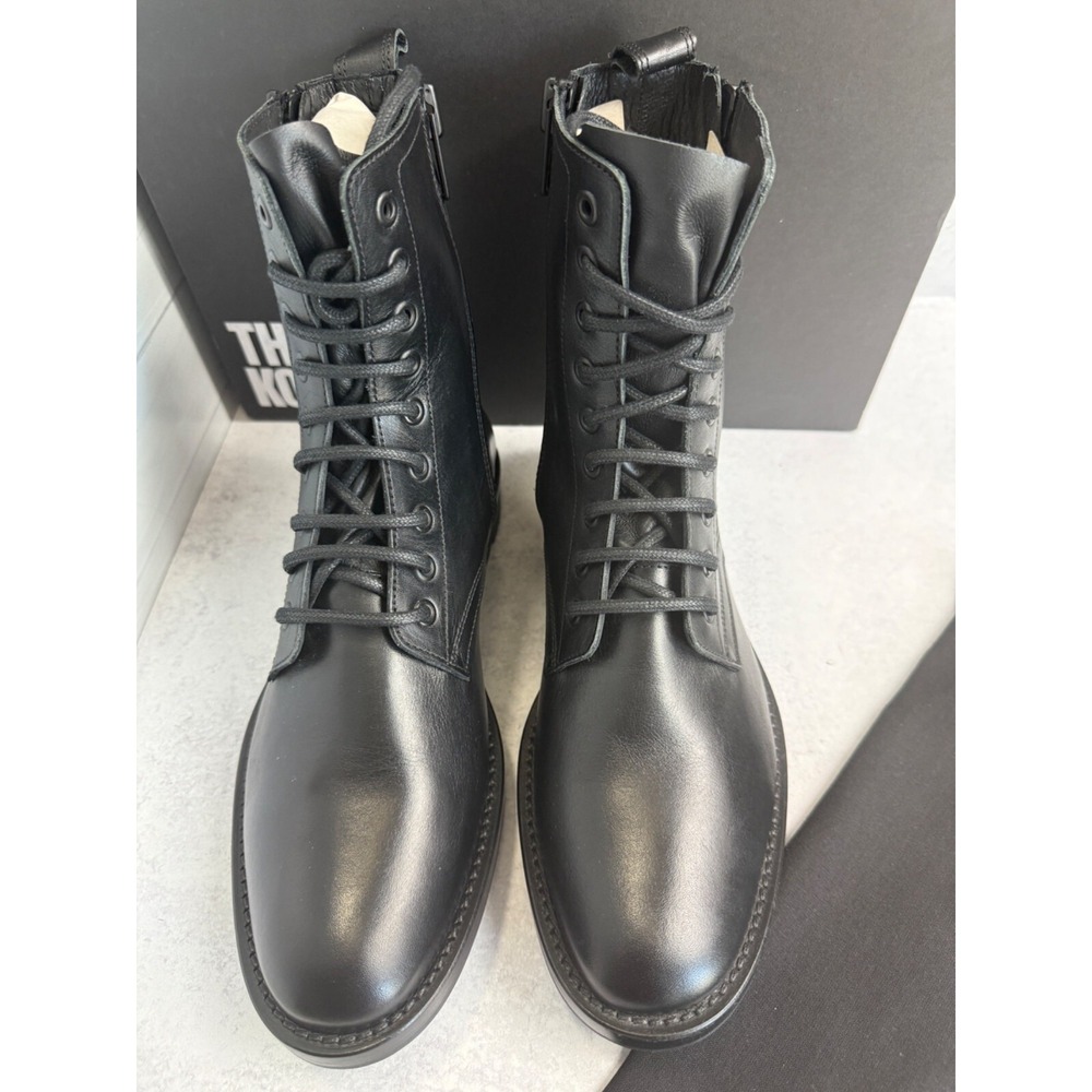 The Kooples Men's Ranger Black Leather Lace-Up Combat Boots Zippers FR 41/US 7 - Picture 12 of 16